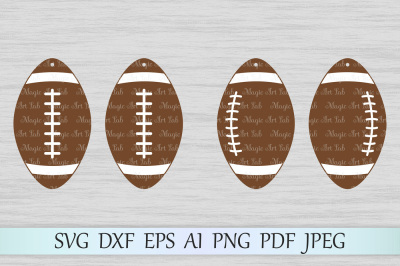 Football earrings SVG, Football earrings cut file, DXF, PNG, PDF, EPS