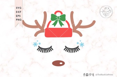Christmas Reindeer Face SVG DXF EPS PNG