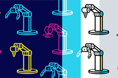 Seamless pattern with robotic arms