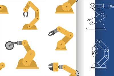 Seamless pattern with robotic arms