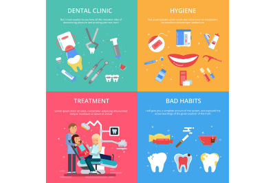 Dentist reception. Healthcare concept illustrations set