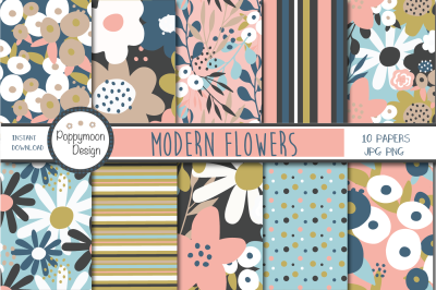 Modern flowers paper