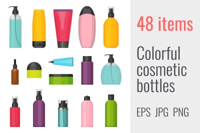48 colorful cosmetic bottles