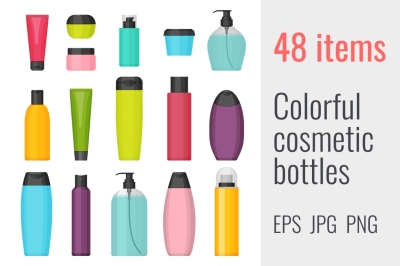 48 colorful cosmetic bottles