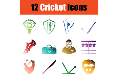 Cricket icon set