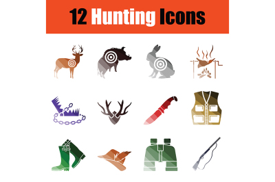 Hunting icon set