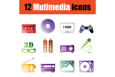 Multimedia icon set