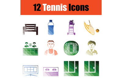 Tennis icon set