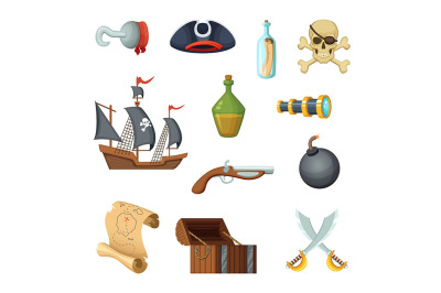 Different icon set of pirate theme