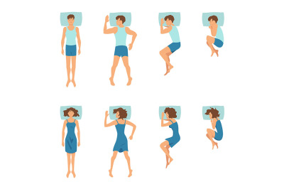 Male and female in sleeping poses