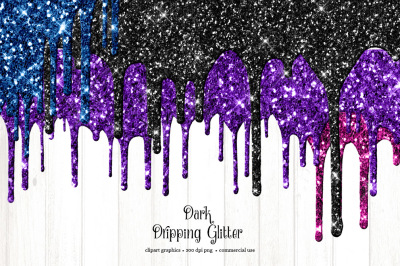 Dark Dripping Glitter Clipart