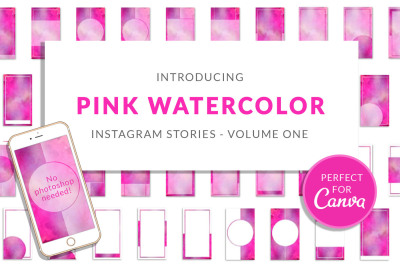 Pink Watercolor Canva Insta Stories
