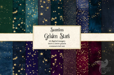 Golden Stars Digital Paper