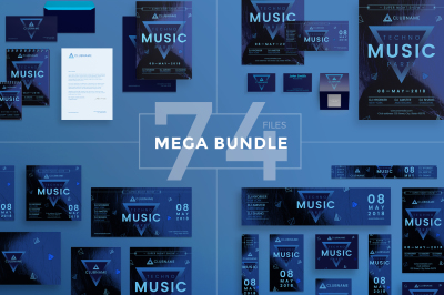 Design templates bundle | flyer, banner, branding | Music Party