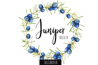 Juniper watercolor wreath