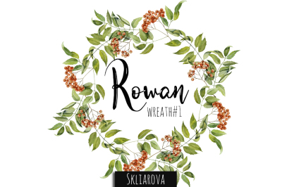 Rowan watercolor wreath #1