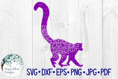 Lemur Floral Mandala, Animal, Zoo, SVG/DXF/EPS/PNG/JPG/PDF