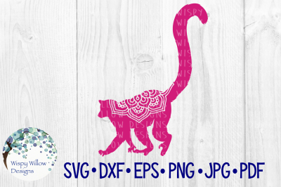 Lemur, Animal Mandala, Zoo, SVG/DXF/EPS/PNG/JPG/PDF