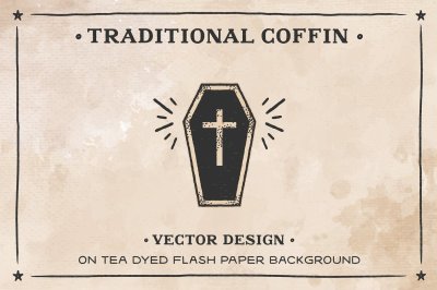 Coffin on Tea dyed Flash Paper AI