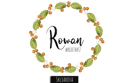 Rowan watercolor wreath #2