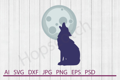 Wolf SVG, Wolf DXF, Cuttable File