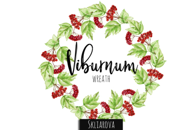 Viburnum branches wreath