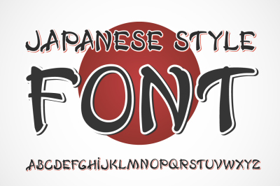 Handwritten font. Japanese style.