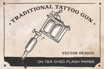 Traditional Tattoo Gun Vector
