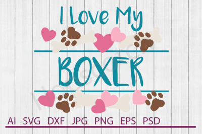 Boxer SVG, Boxer DXF, Cuttable File