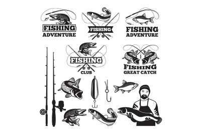 Vintage labels set for fishing club