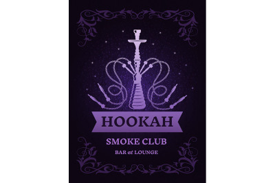 Poster for smoke club with illustration of hookah