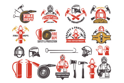 Colored badges for firefighter department