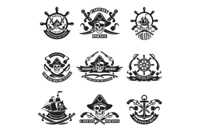 Monochrome pictures of pirate labels