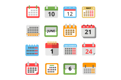 Set of different calendars in flat style