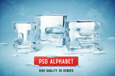 Ice PSD Alphabet