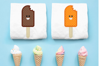 Happy Ice Cream Bar Popsicle | Applique Embroidery