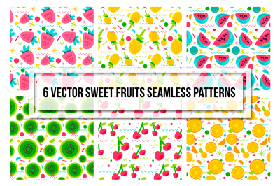 Sweet Fruits & Berries Seamless Patterns