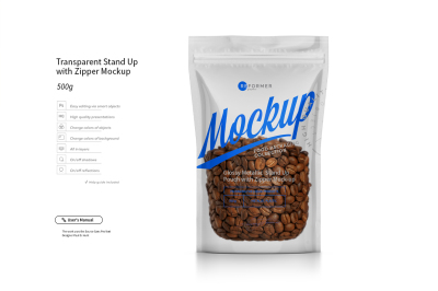 Download Glossy Stand Up Food Bag Mockup Front View Yellowimages