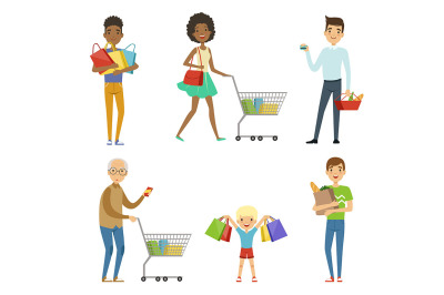 People of different ages make shopping
