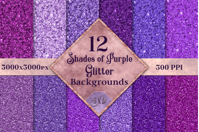 Shades of Purple Glitter - 12 Background Images