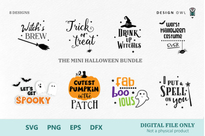 The Mini Halloween bundle SVG PNG EPS DFX