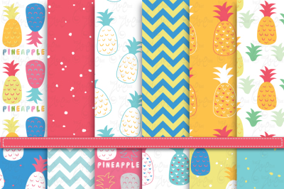 Summer Pineapple Digital Paper
