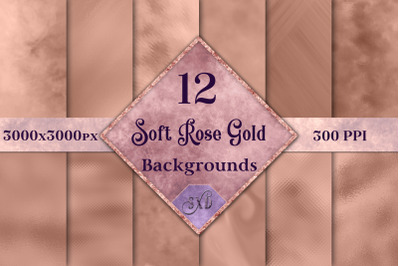 Soft Rose Gold Backgrounds - 12 Image Set