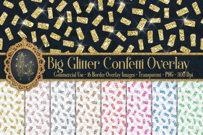 16 Glitter Big Party Confetti Overlay Transparent Images