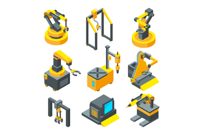 Isometric pictures of machinery