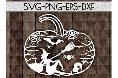 Resting Witch SVG Cutting File, Trick Or Treat DXF, EPS, PNG
