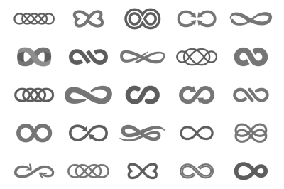 25 Infinity symbol set. 