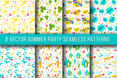 Summer Party Seamless Patterns