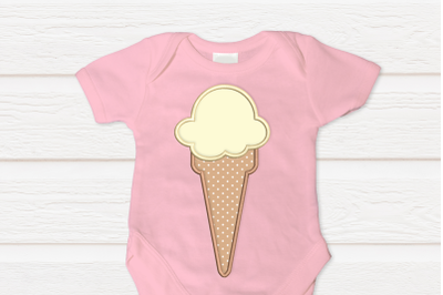 Ice Cream Single Scoop | Applique Embroidery