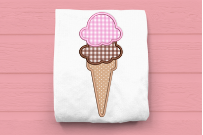 Ice Cream Double Scoop | Applique Embroidery